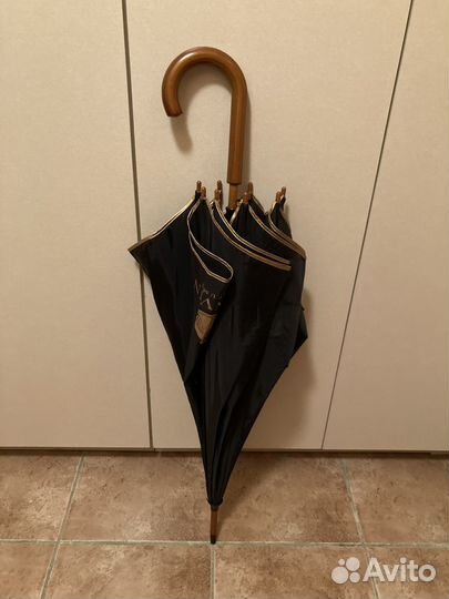 Зонт трость мужской черный полуавтомат