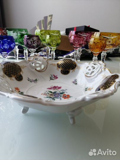 Блюдо фарфор. Weimar Kobalt