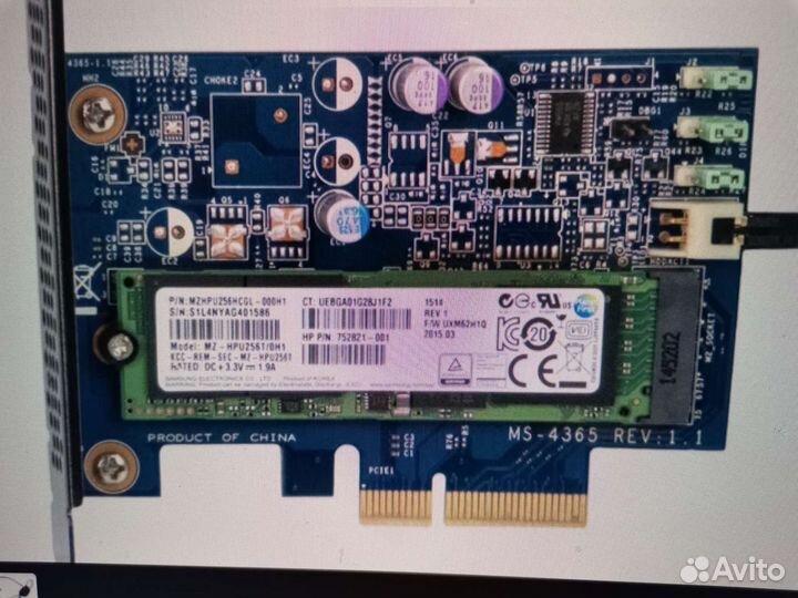 Адаптер HP MS-4365 PCIe - m.2 - 256gb