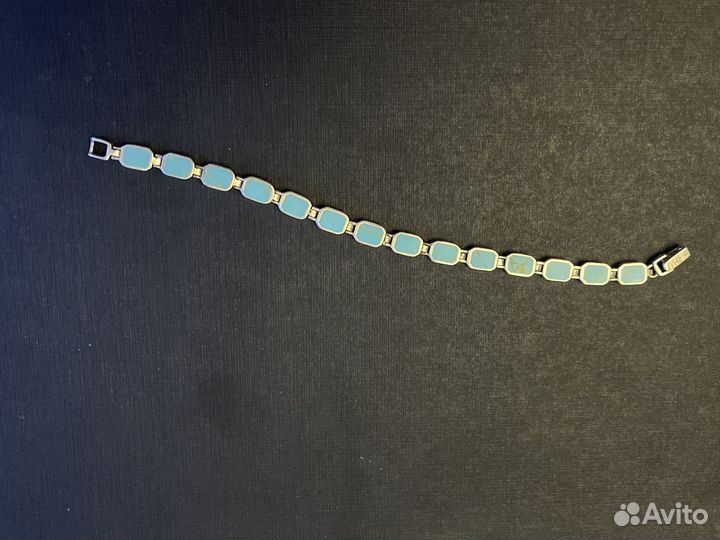 Серебряный браслет 925 голубой