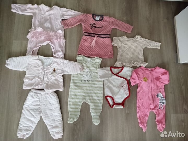 Одежда для девочки пакетом от 0 до 6 мес