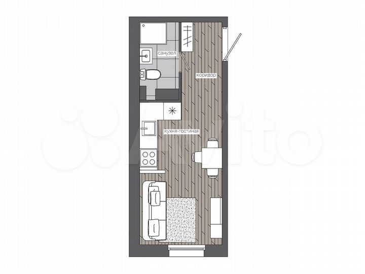 Квартира-студия, 21 м², 2/16 эт.