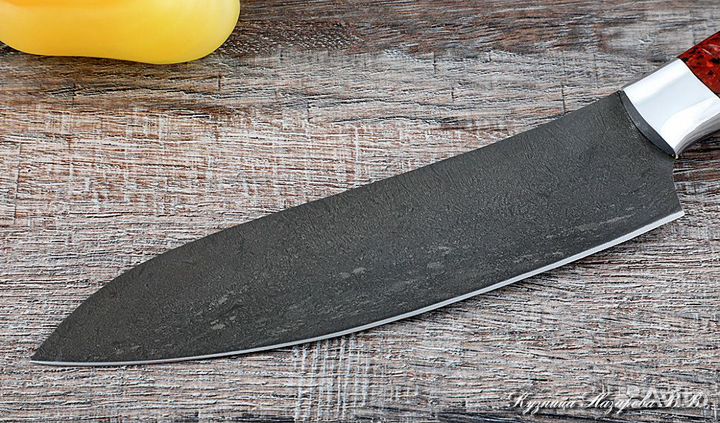 Поварской нож № 10 сталь Х12мф акрил красный