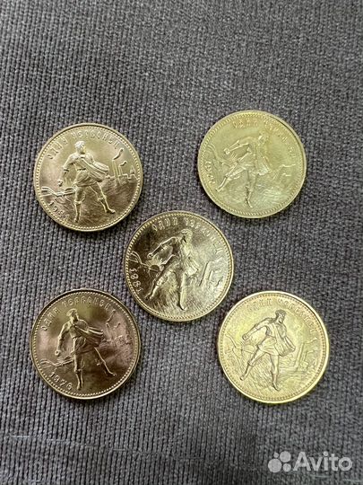 Золотые монеты червонец сеятель