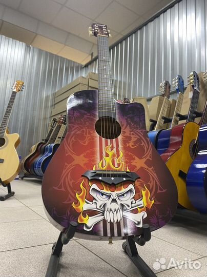 Гитара красный череп