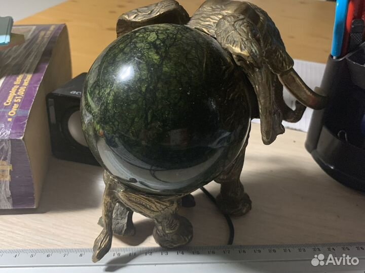 Бронзовая статуэтка Слон со змеевиком