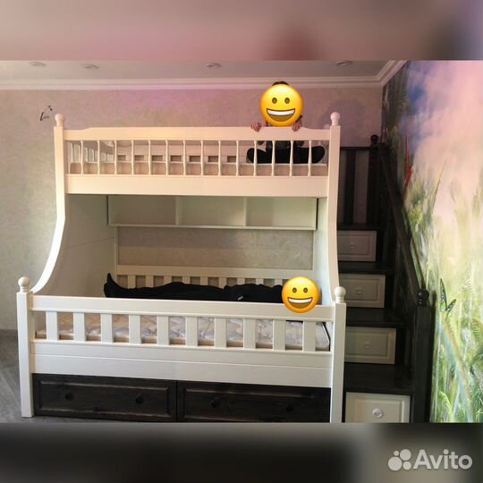 Двухъярусная кровать из массива берёзы