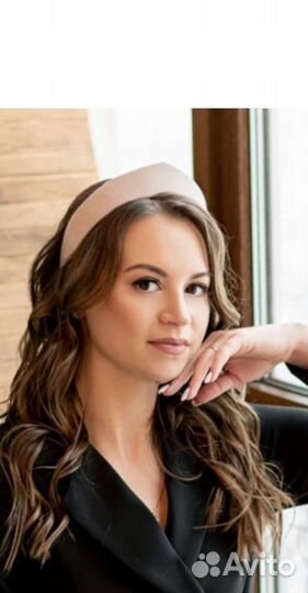 Ободок кокошник эко замша кожа