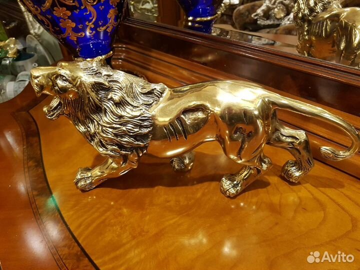 Лев Большой 35см Новый Бронза