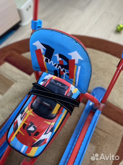 Снегокат детский с ручкой nika