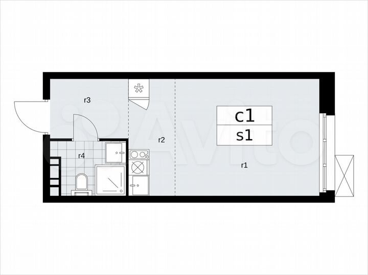Квартира-студия, 25,9 м², 4/17 эт.