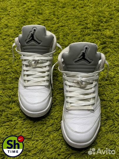 Nike air jordan 5 white metallic