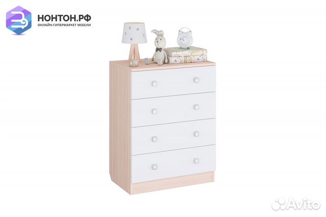 Комод c 4 ящиками Polini kids Simple дуб пастельны