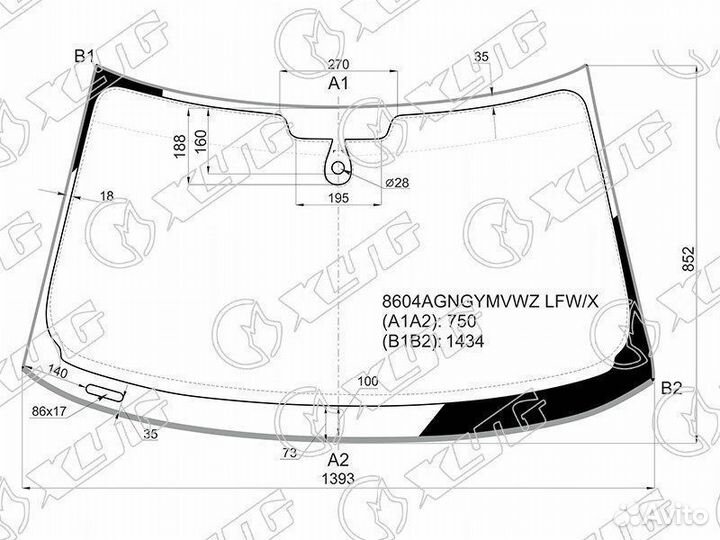 Стекло лобовое + дд audi A1 3 /5D 12