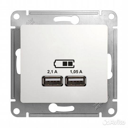 Розетка usb GSL000133 скрытая установка белая IP20