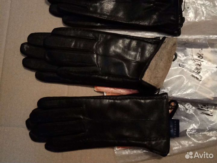 Женские кожаные перчатки новые