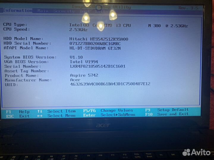 Ноутбук Acer aspire 5742-6475