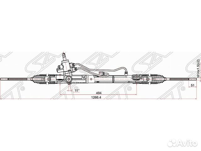 Рейка рулевая (2.4, гидравлическая) Cr-V
