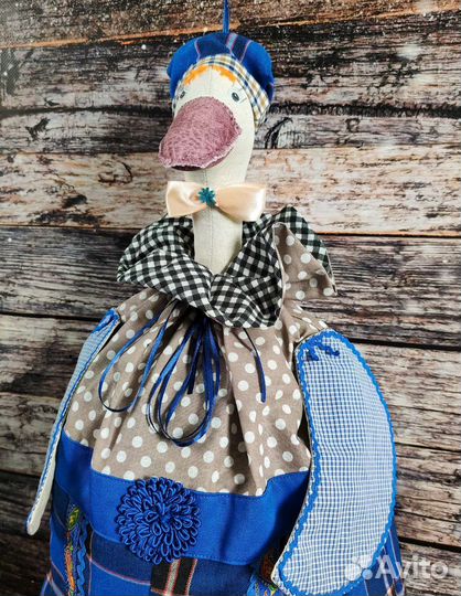 Авторская интерьерная кукла пакетница Гусь
