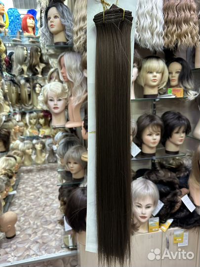 Волосы на заколках, пряди, трессы, термоволокно