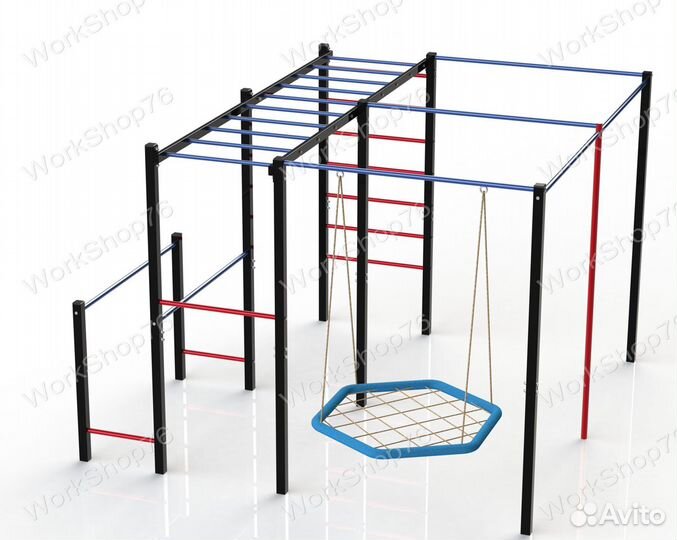 Воркаут площадка спортивный комплекс качели турник