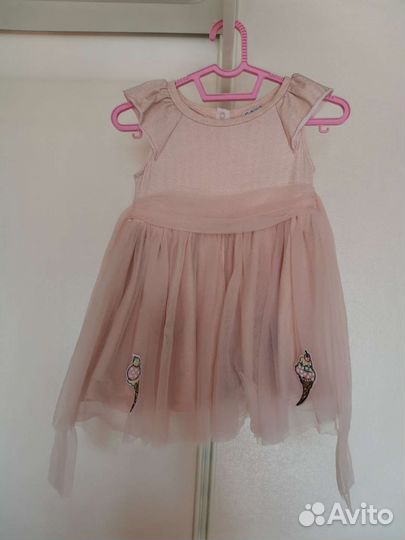 Платья нарядные 92, флисовый комбинезон 98