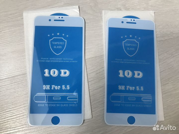 Защитные стекла для iPhone 7 Plus / 8 Plus (белые)