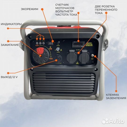 Инверторный Бензиновый Генератор 4,5 кВт/4500 Вт