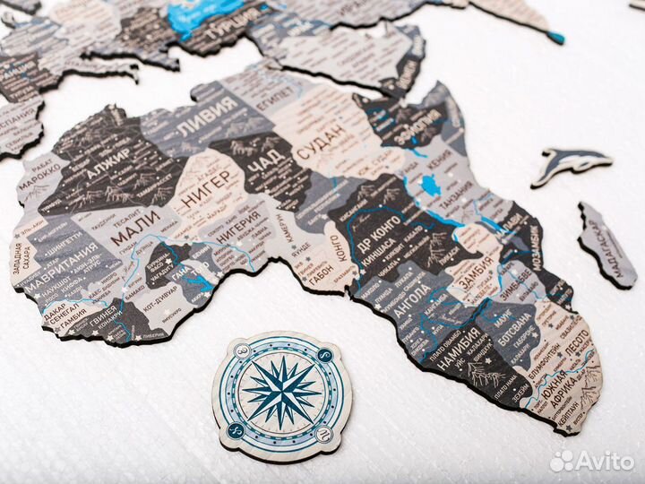 Деревянная карта мира из дерева настенная, Мытищи