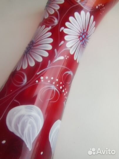 Ваза винтаж СССР стекло роспись