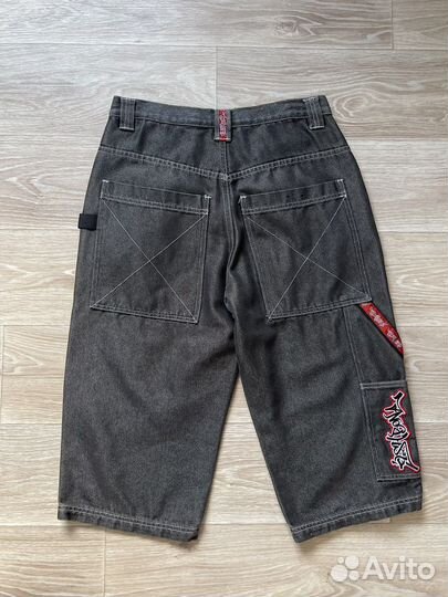 Широкие джинсовые рэп шорты y2k