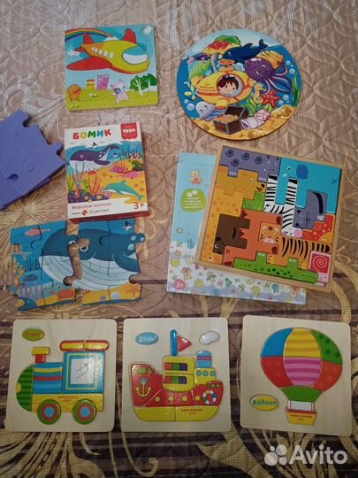 Деревянные пазлы вкладыши