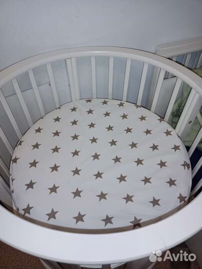 Детская кроватка трансформер круглая