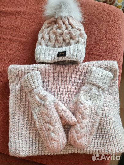 Шапка+снуд+варежки