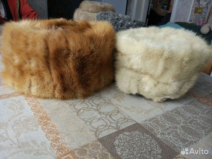 Шапки из кусочков норки