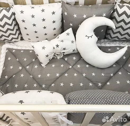 Бортики на кроватку 12 штук