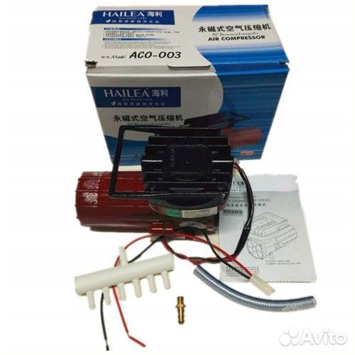 Электромагнитный поршневой компрессор DC 12V 60л/м