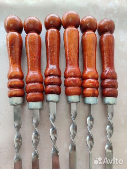 Шампура из нерж стали в кожаном чехле российский