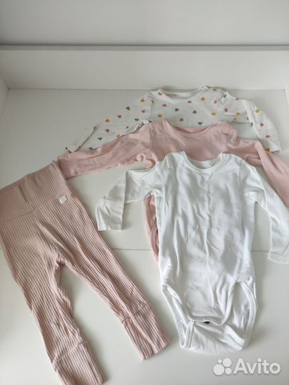 Вещи пакетом боди 80-86 размер H&M