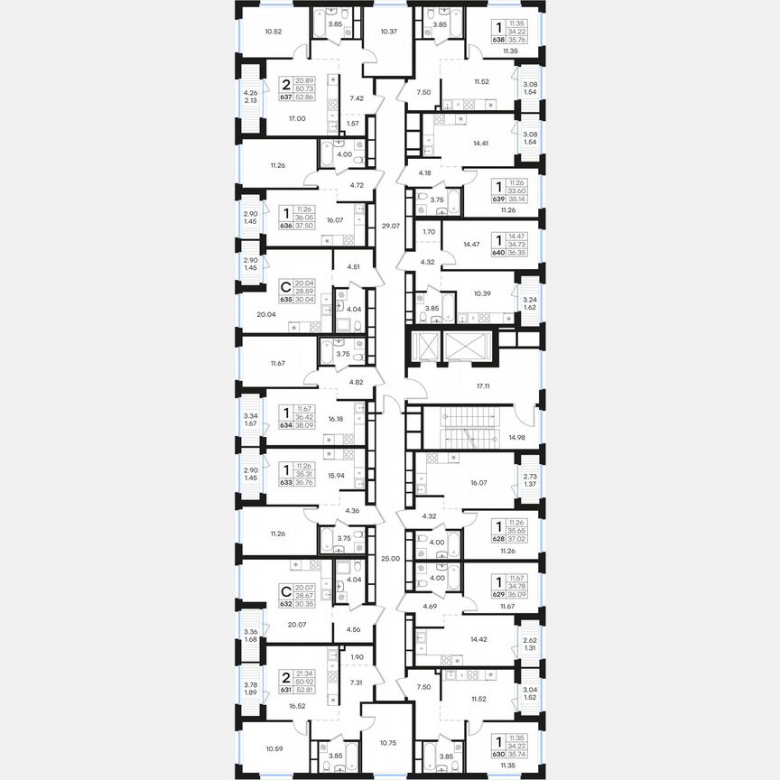 2-к. квартира, 52,8 м², 12/15 эт.