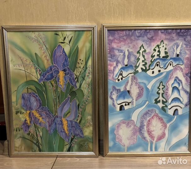 Картина роспись по шелку