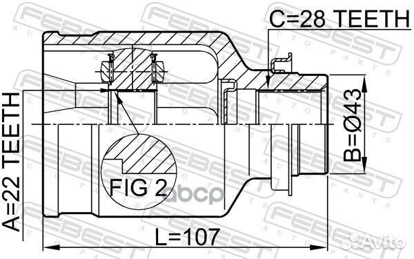 ШРУС внутр правый KIA spectra/shuma II 00-03, C