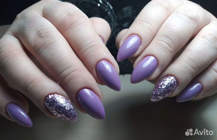 Гелевое наращивание ногтей,гель-лак