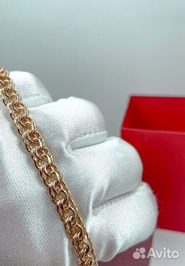 Мужской золотой браслет бисмарк 21 см вес 18 грамм