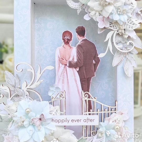 Свадебное панно-фоторамка ручной работы