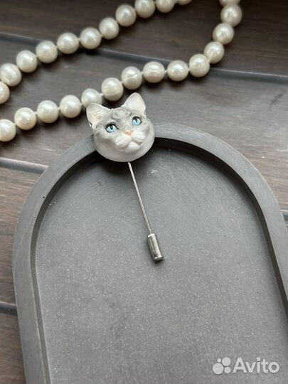Кошка брошь