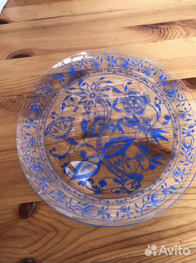 Блюдо синий лук, луковый узор