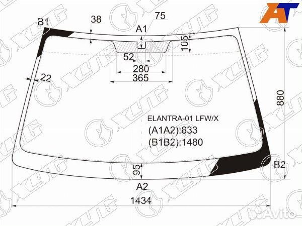 Стекло лобовое hyundai elantra