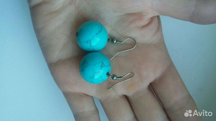 Браслет и серьги из бирюзы