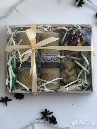 Свечи из вощины подароный набор